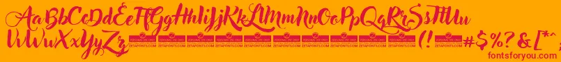 Fonte AdleryTrial – fontes vermelhas em um fundo laranja