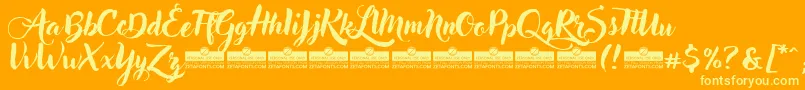 fuente AdleryTrial – Fuentes Amarillas Sobre Fondo Naranja