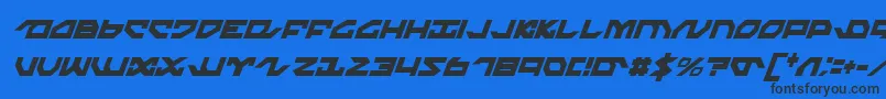 NightrunnerCondensedItalic Font – Black Fonts on Blue Background