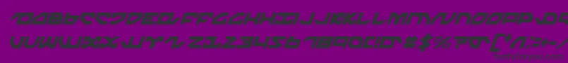 NightrunnerCondensedItalic-fontti – mustat fontit violetilla taustalla