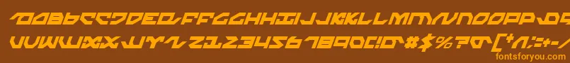 NightrunnerCondensedItalic Font – Orange Fonts on Brown Background