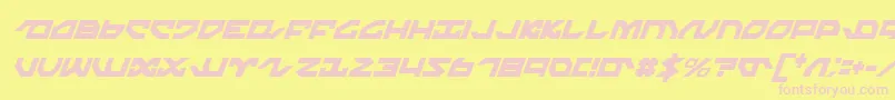 NightrunnerCondensedItalic Font – Pink Fonts on Yellow Background