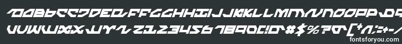 NightrunnerCondensedItalic-Schriftart – Weiße Schriften auf schwarzem Hintergrund