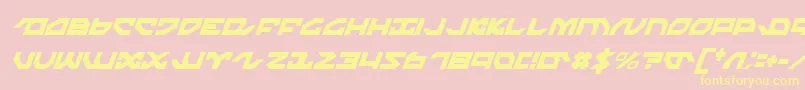 NightrunnerCondensedItalic Font – Yellow Fonts on Pink Background