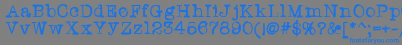 フォントTwriterone – 灰色の背景に青い文字