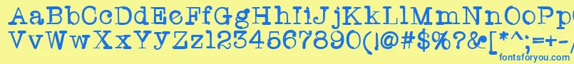 Twriterone Font – Blue Fonts on Yellow Background