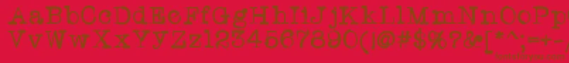 Twriterone-Schriftart – Braune Schriften auf rotem Hintergrund