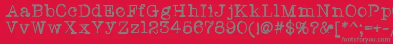 Twriterone Font – Gray Fonts on Red Background