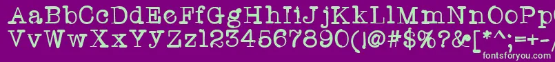 フォントTwriterone – 紫の背景に緑のフォント