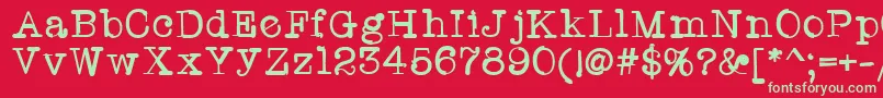 フォントTwriterone – 赤い背景に緑の文字