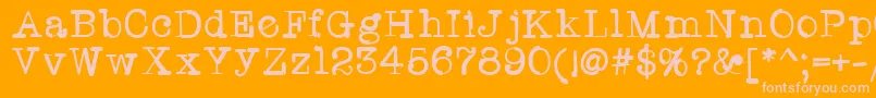 フォントTwriterone – オレンジの背景にピンクのフォント