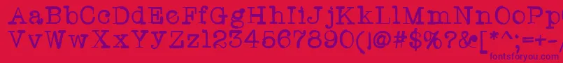 Twriterone Font – Purple Fonts on Red Background