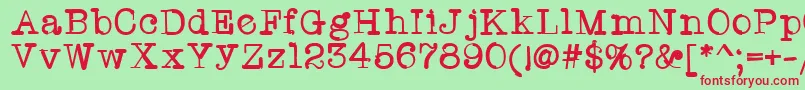 Twriterone Font – Red Fonts on Green Background