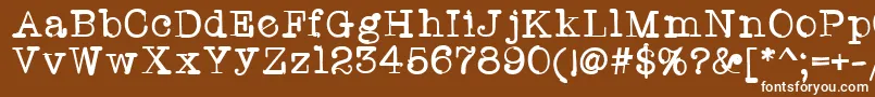 フォントTwriterone – 茶色の背景に白い文字