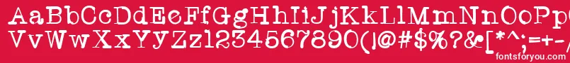 フォントTwriterone – 赤い背景に白い文字