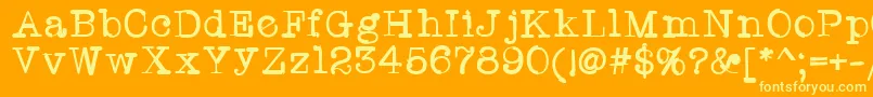 Twriterone-Schriftart – Gelbe Schriften auf orangefarbenem Hintergrund