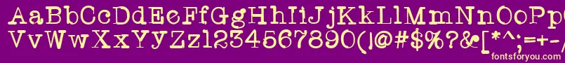 Twriterone-Schriftart – Gelbe Schriften auf violettem Hintergrund