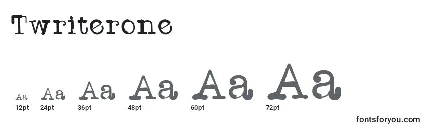 Twriterone Font Sizes