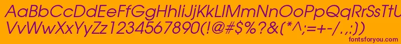 AgavalanchecItalic Font – Purple Fonts on Orange Background