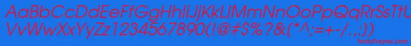 AgavalanchecItalic Font – Red Fonts on Blue Background