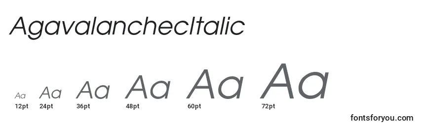 Размеры шрифта AgavalanchecItalic