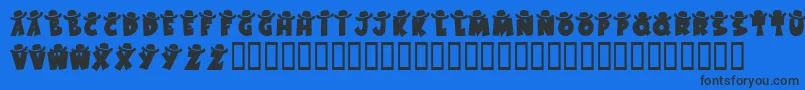 KrWesternWear1 Font – Black Fonts on Blue Background