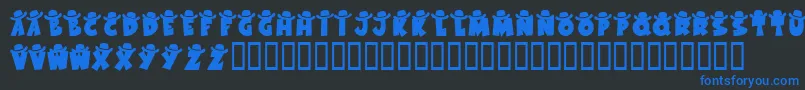 KrWesternWear1 Font – Blue Fonts on Black Background