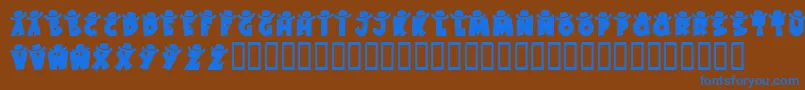 KrWesternWear1 Font – Blue Fonts on Brown Background