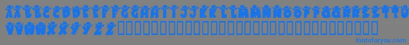 KrWesternWear1 Font – Blue Fonts on Gray Background