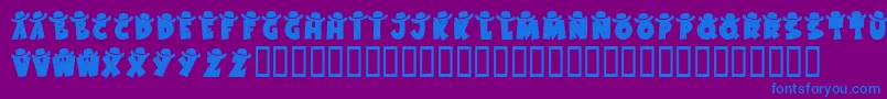 KrWesternWear1 Font – Blue Fonts on Purple Background