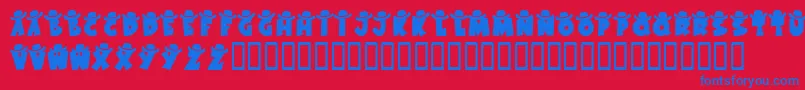 KrWesternWear1 Font – Blue Fonts on Red Background