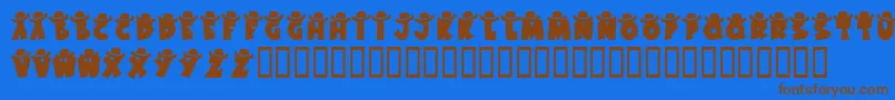 KrWesternWear1 Font – Brown Fonts on Blue Background