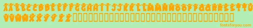 KrWesternWear1-Schriftart – Orangefarbene Schriften auf grünem Hintergrund