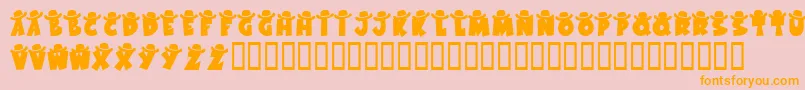 KrWesternWear1 Font – Orange Fonts on Pink Background