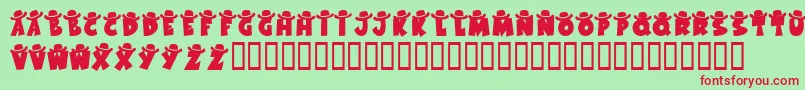 KrWesternWear1 Font – Red Fonts on Green Background