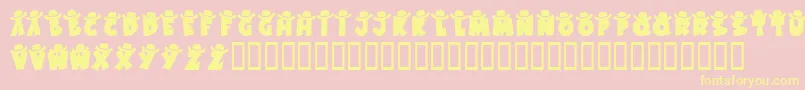 KrWesternWear1 Font – Yellow Fonts on Pink Background