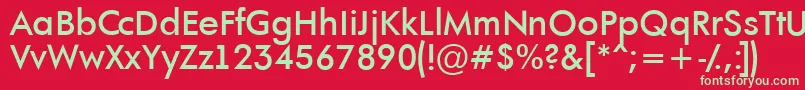 フォントAFuturaortoltBold – 赤い背景に緑の文字