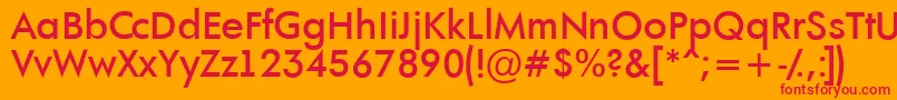 フォントAFuturaortoltBold – オレンジの背景に赤い文字