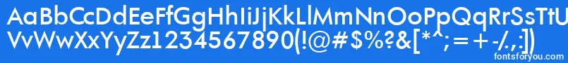 フォントAFuturaortoltBold – 青い背景に白い文字