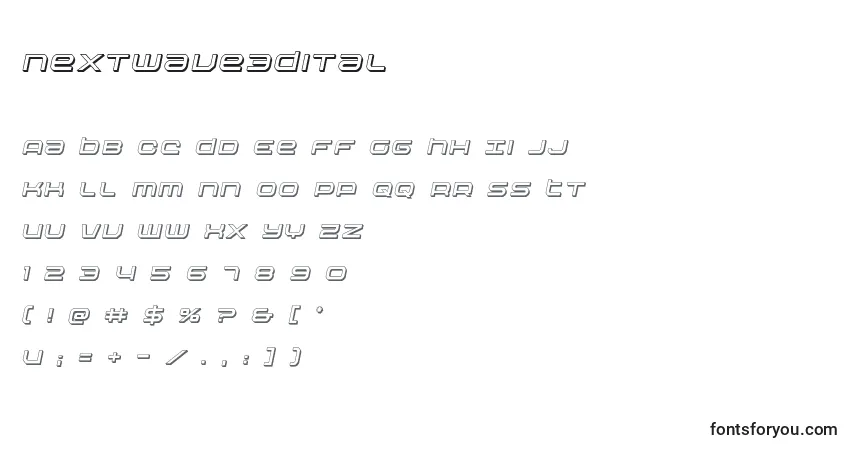 Fuente Nextwave3Dital - alfabeto, números, caracteres especiales