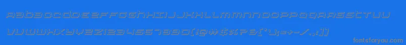 フォントNextwave3Dital – 青い背景に灰色の文字