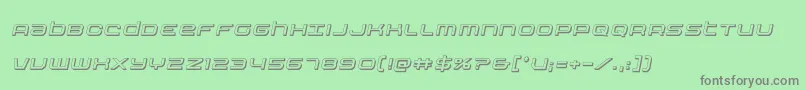フォントNextwave3Dital – 緑の背景に灰色の文字