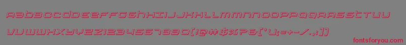 フォントNextwave3Dital – 赤い文字の灰色の背景
