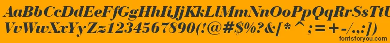 BauerBodoniBlackItalicBt Font – Black Fonts on Orange Background
