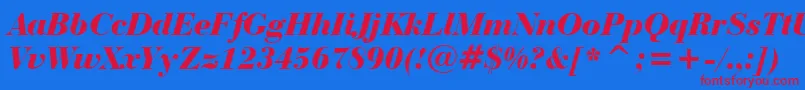 More about BauerBodoniBlackItalicBt Font BauerBodoniBlackItalicBt Font – Red Fonts on Blue Background