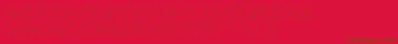 Weitere Informationen zur FirasanscondensedHair-Schriftart FirasanscondensedHair-Schriftart – Braune Schriften auf rotem Hintergrund