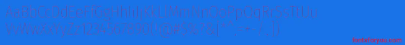 FirasanscondensedHair Font – Red Fonts on Blue Background