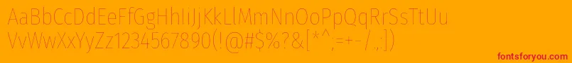 FirasanscondensedHair Font – Red Fonts on Orange Background
