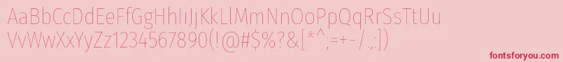 FirasanscondensedHair Font – Red Fonts on Pink Background