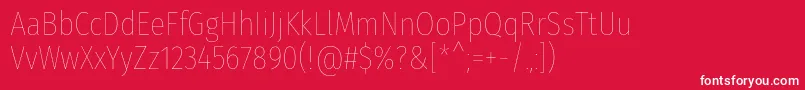 FirasanscondensedHair Font – White Fonts on Red Background